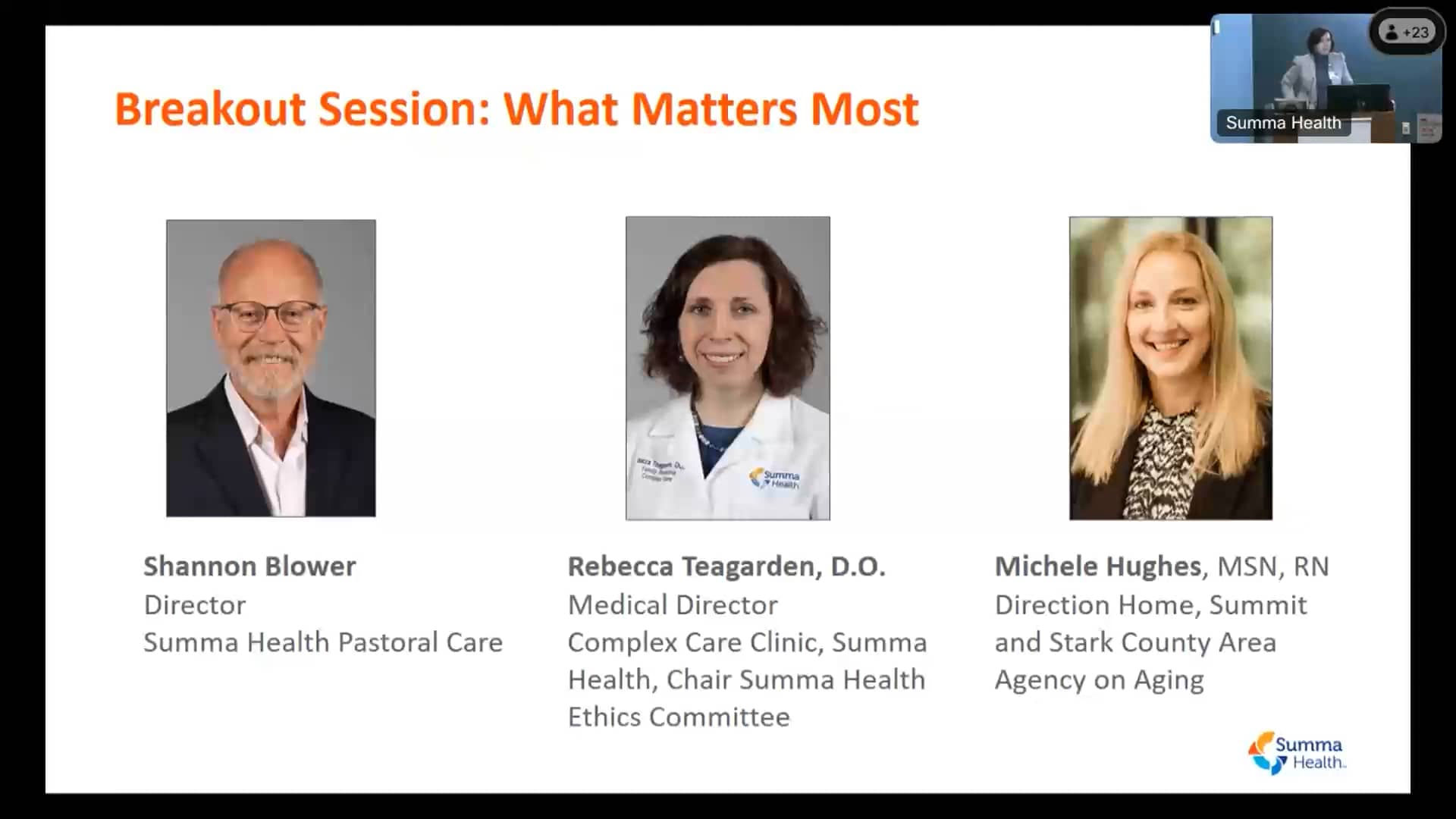 2023 Summa Health Senior Health Symposium What Matters Most on Vimeo