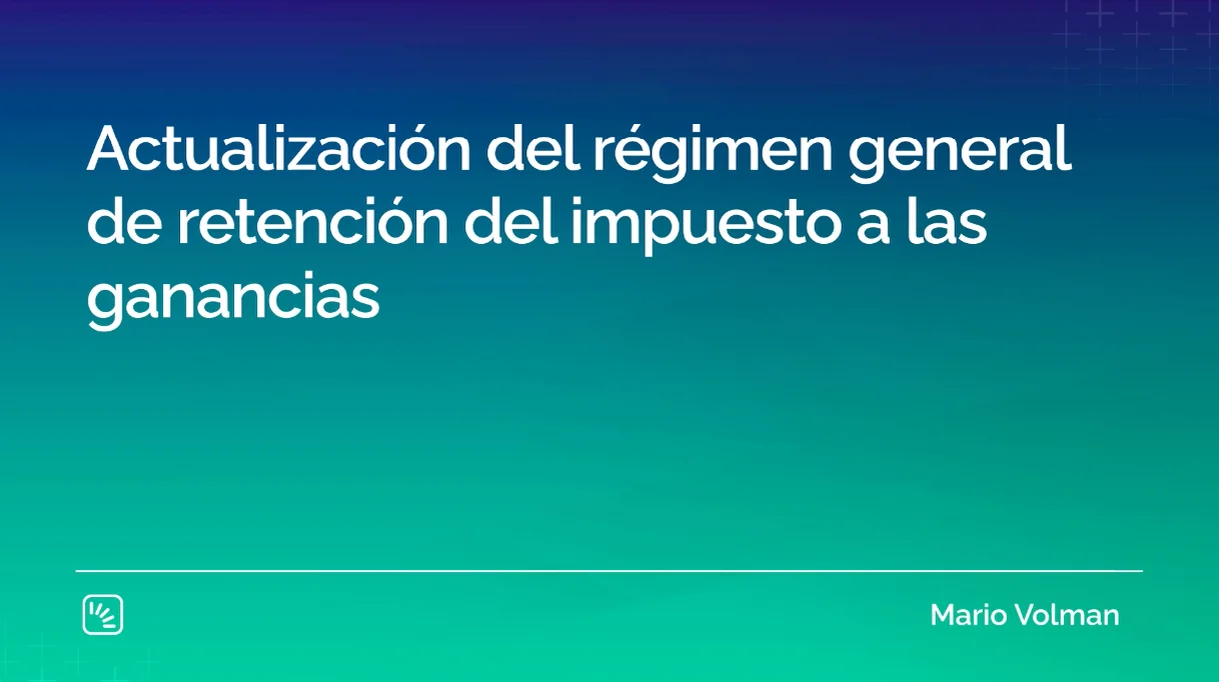 Actualización Del Régimen General De Retención Del Impuesto A Las Ganancias On Vimeo 4409