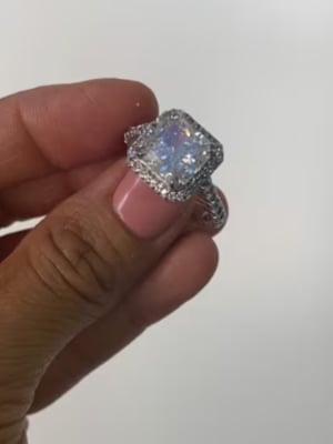 3CT SQ CENTER SURR. BY MIRCO-PAVE SETTING F957-CZ-14K