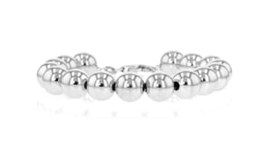 Italian 10mm Sterling Silver Bead Bracelet