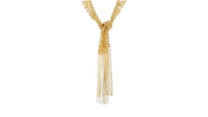 Italian 18kt Gold Over Sterling Silver Mesh Tie Necklace