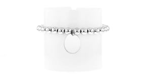 Sterling Silver Personalized Disc Bead Bolo Bracelet