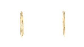Italian 1.5mm 18kt Yellow Gold Oval Hoop Earrings