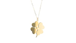 Italian 14kt Yellow Gold Four-Leaf Clover Necklace