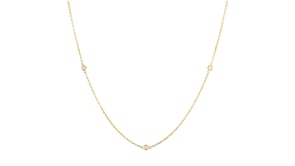 25 ct. t.w. Bezel-Set Diamond Station Necklace in 18kt Gold Over Sterling