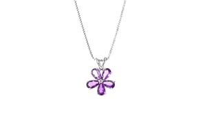 1.00 ct. t.w. Amethyst Flower Pendant Necklace in Sterling Silver
