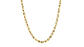4mm 18kt Gold Over Sterling Rope-Chain Necklace