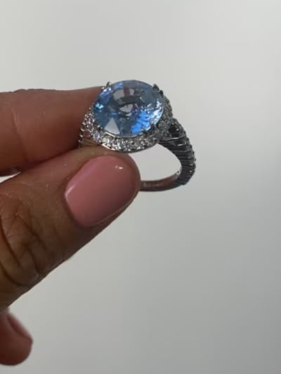 Aqua Round Stone in a Micro-pave Setting