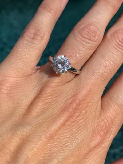 2.5 TCW Solitaire Ring in 6 Prong Basket