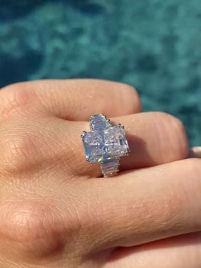 Radiant Cut Center with Baguette Sides in Vermeil (6.4 TCW)