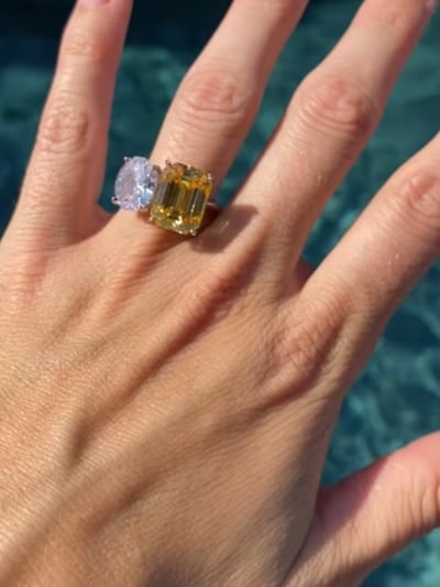 Toi et Moi Oval & Canary Emerald Cut Ring (10.5 TCW)