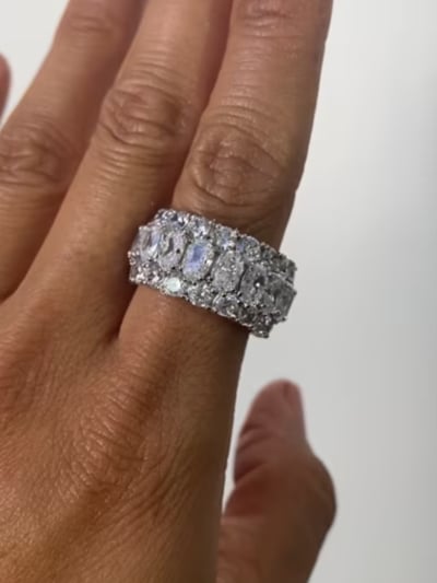 Three Row Oval & Round Eternity Band