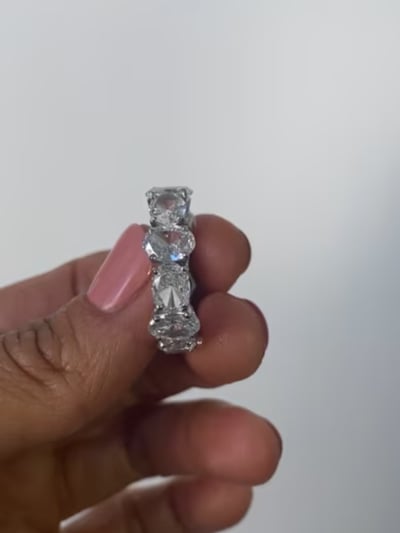 ALTERNATING 7X5MM OVAL ETERNITY BAND F1054-CZ-14K