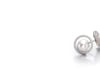 Freshwater Pearl and Diamond Earrings in 18K White Gold &#40;1/3 ct. tw.&#41;