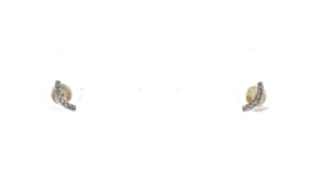 Diamond-Accented Curved Bar Stud Earrings in 14kt Yellow Gold