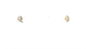 Diamond-Accented Moon Stud Earrings in 14kt Yellow Gold
