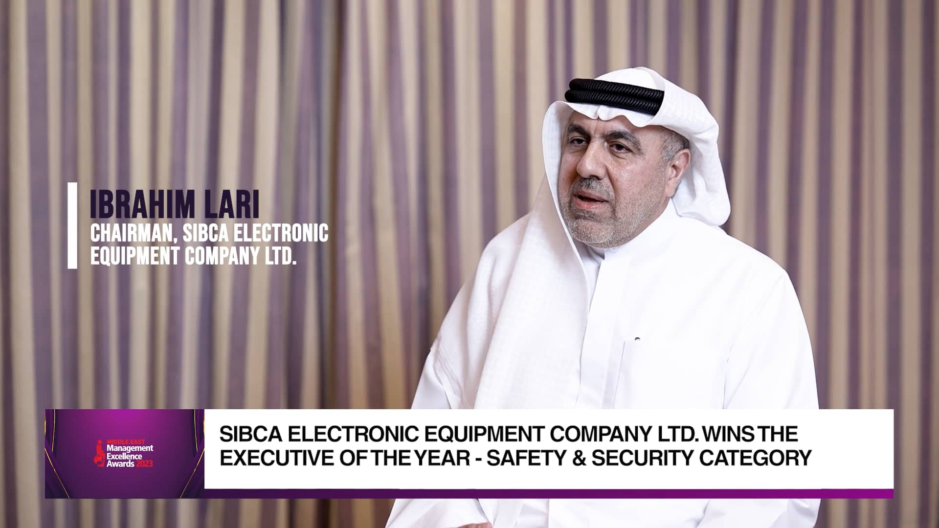Middle East Management Excellence Awards 2023 Winner SIBCA Electronic