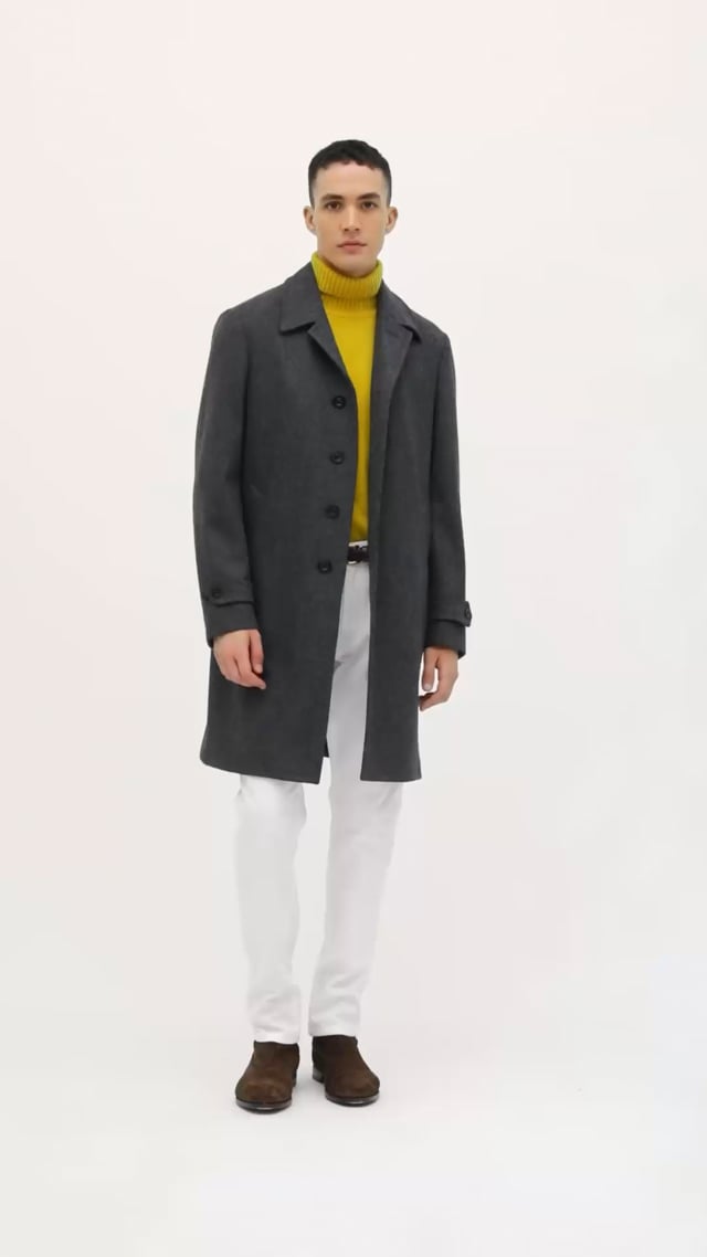 Grey wool duster outlet coat