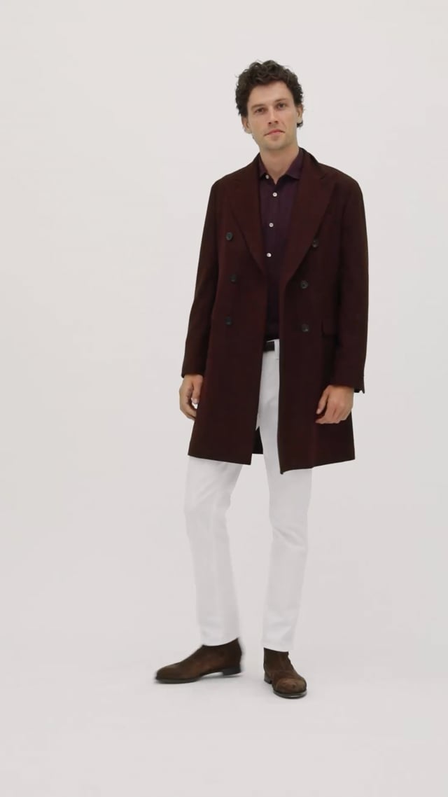 Men's burgundy hot sale wool coat