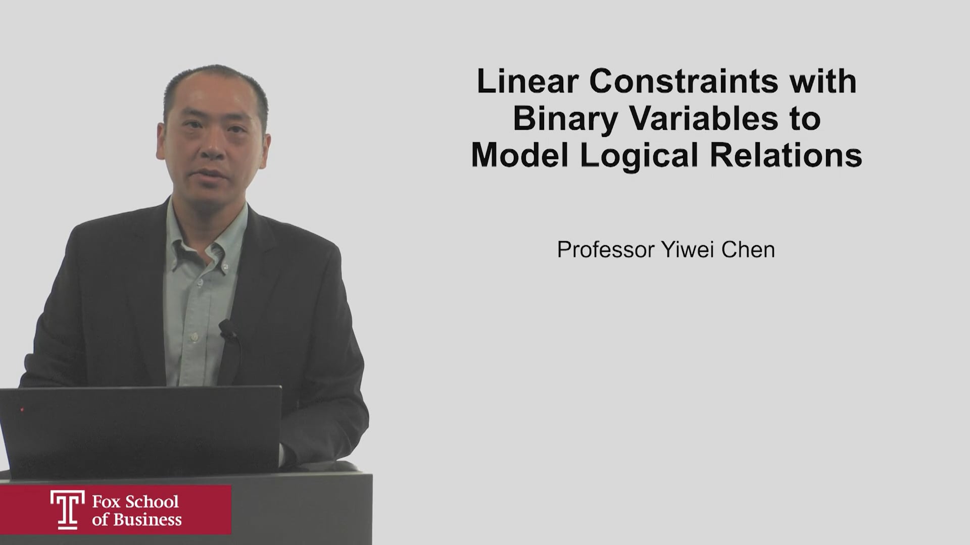 Linear Constraints with Binary Variables to Model Logical Relations