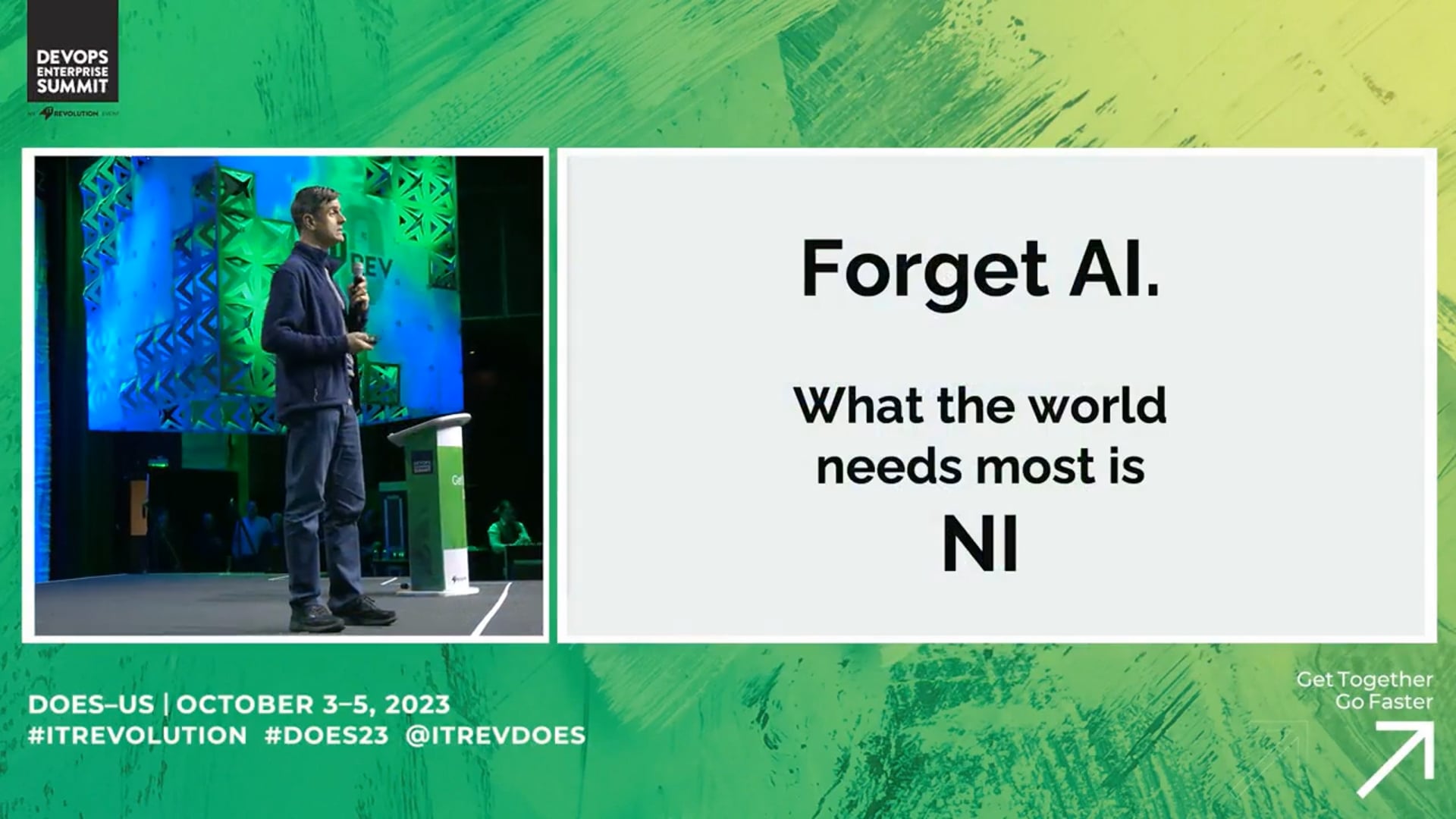 Lightning Talk: Forget AI. What the world needs most is NI.