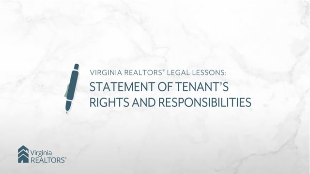 Update to Tenant’s Rights and Responsibilities – Legal Video