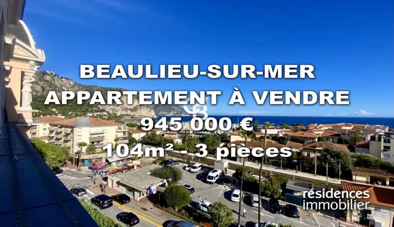 BEAULIEU-SUR-MER - APPARTEMENT À VENDRE - 945 000 € - 104 M² - 3 Pièces ...