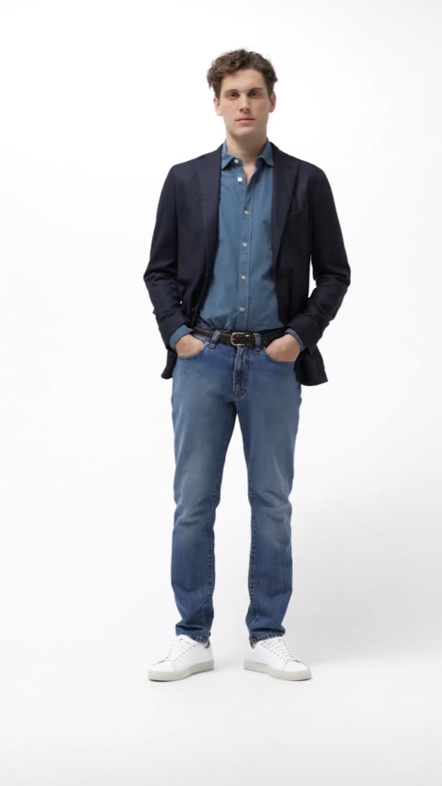 Wool K-Jacket in Blue: Luxury Italian Jackets | Boglioli®