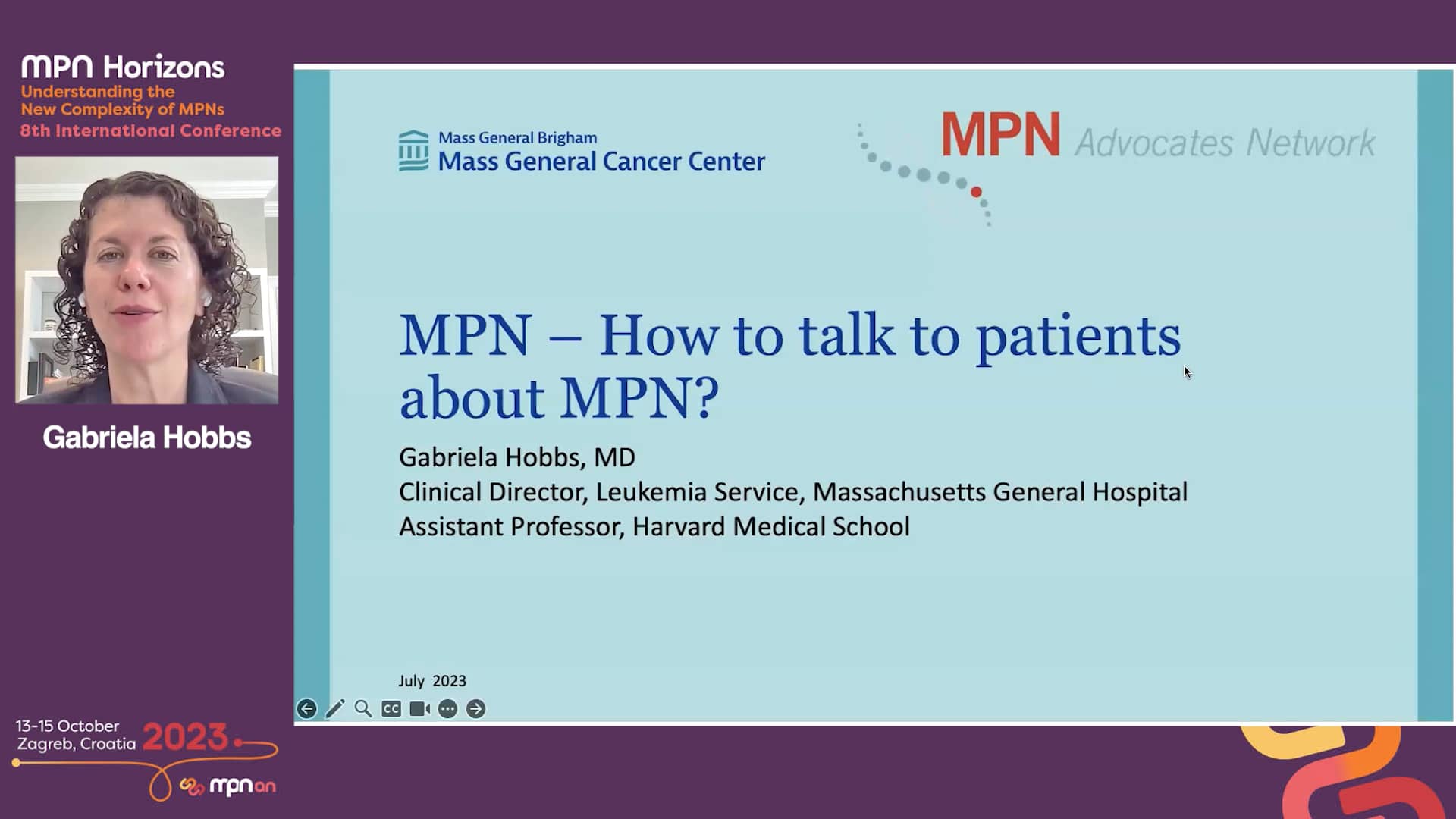 Medical 3: How to talk to patients about MPN? - Gabriela Hobbs on Vimeo