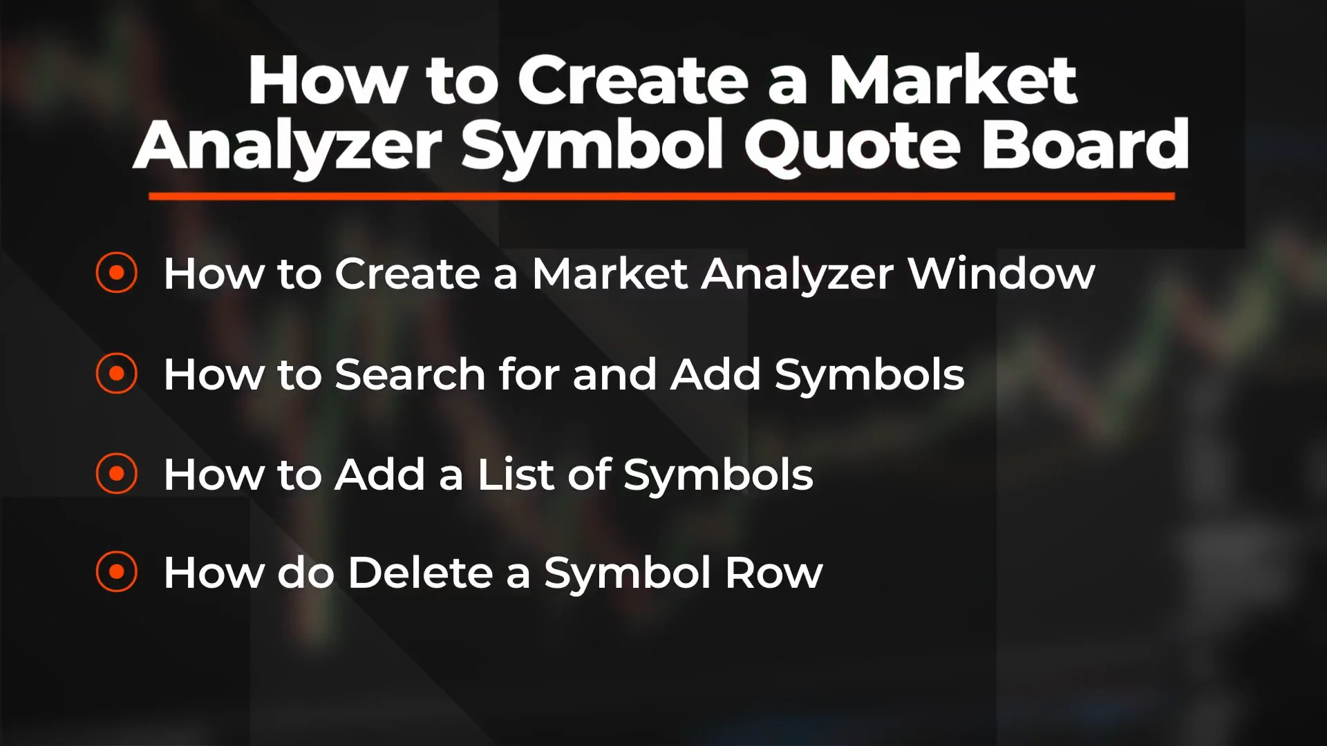 Market Analyzer - NinjaTrader Desktop