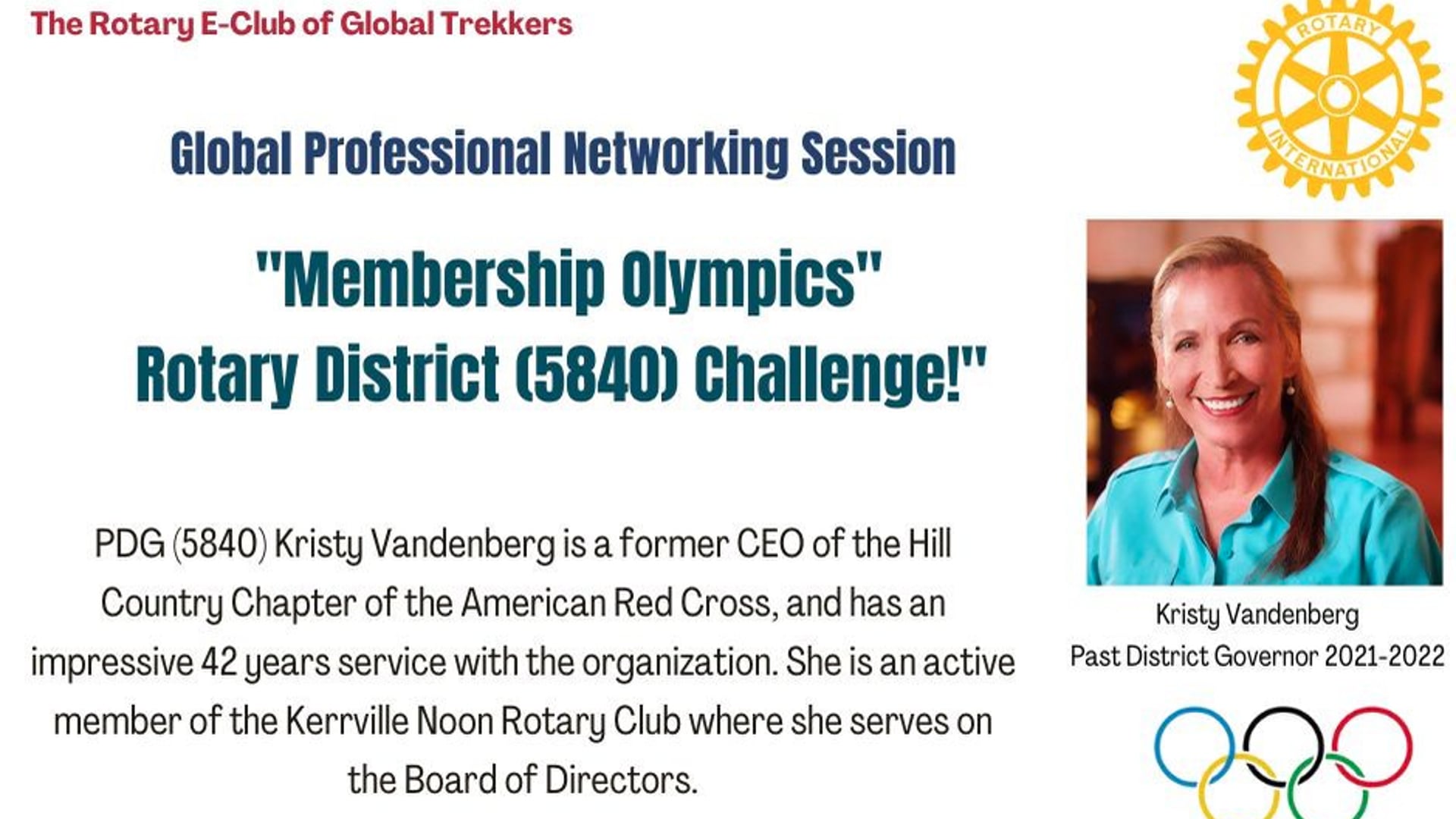 October 30th 2023 - Hollie and PDG Kristy Vandenberg present D5840 Membership Olympics