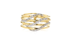 Diamond Linear Ring in 14kt Yellow Gold