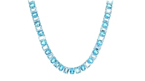 85.00 ct. t.w. Swiss and Sky Blue Topaz Necklace in Sterling Silver