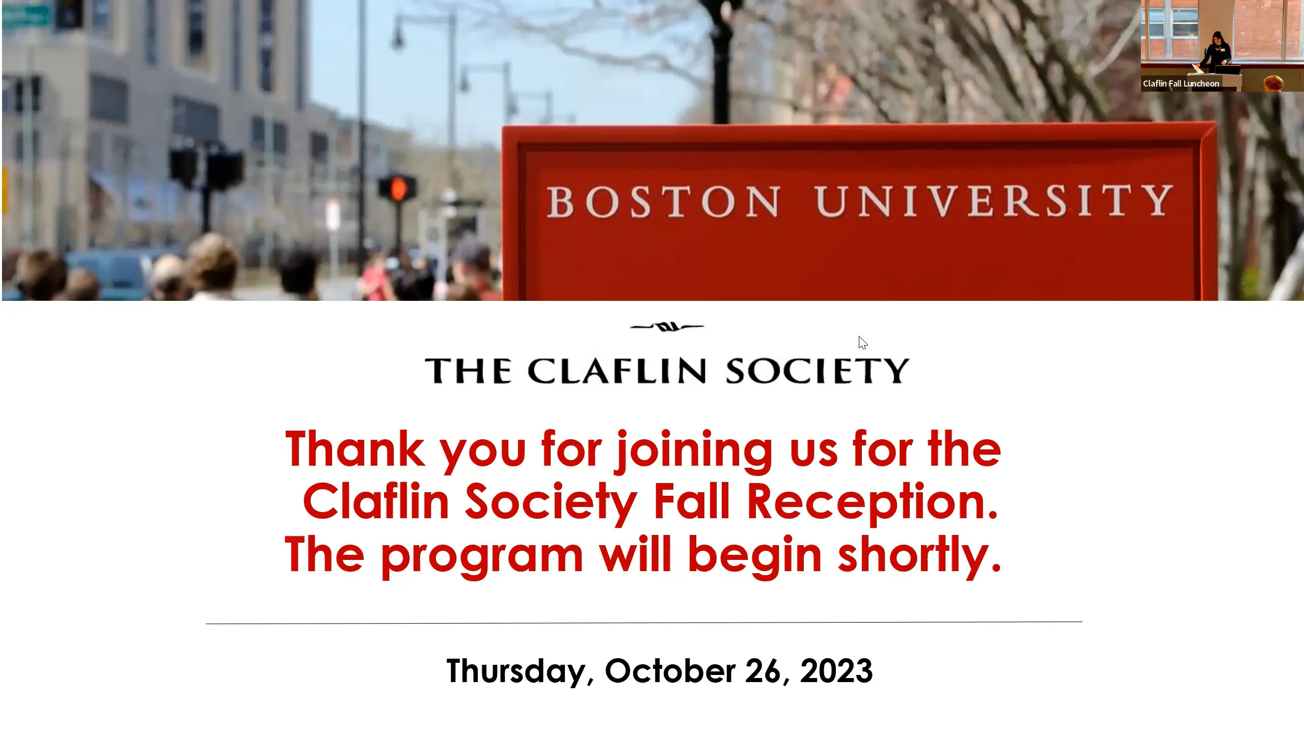 2023 Claflin Society Fall Reception on Vimeo