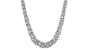 Italian Sterling Silver Graduated Byzantine Necklace
