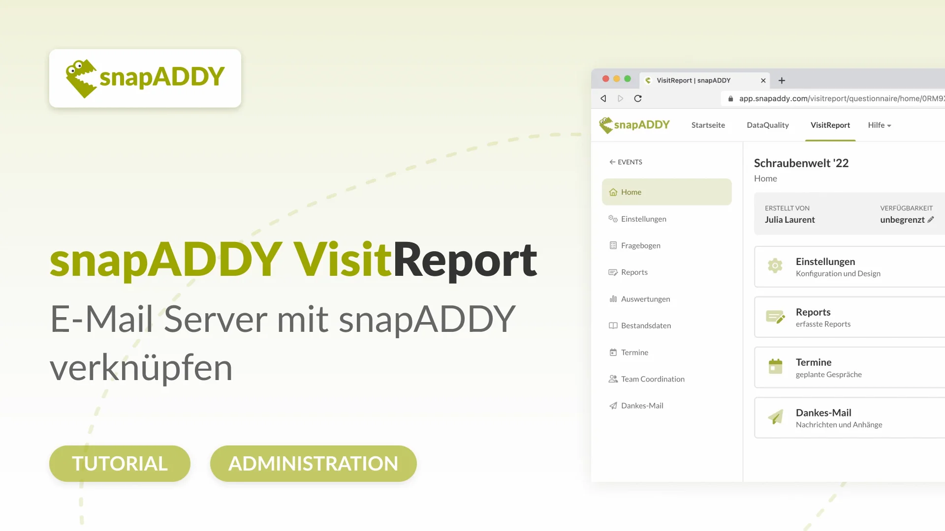 VisitReport Advanced: 12. Email-Server mit snapADDY verknüpfen on Vimeo