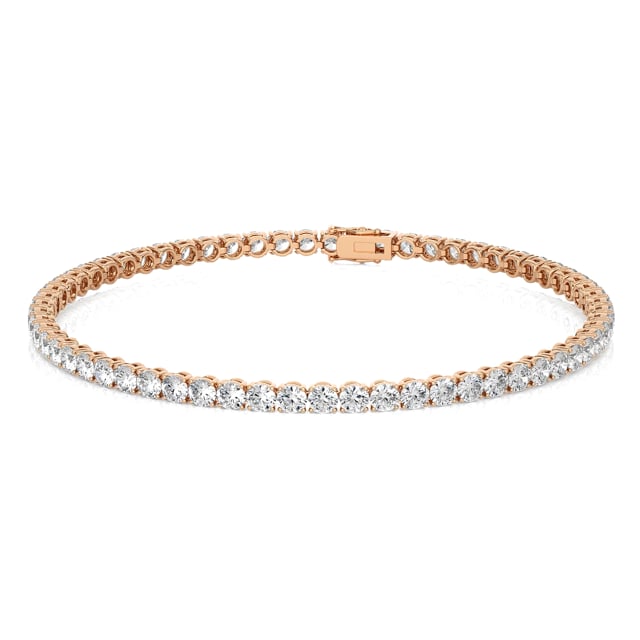 3.70 carat bracelet rivière en or rouge avec diamants synthétiques