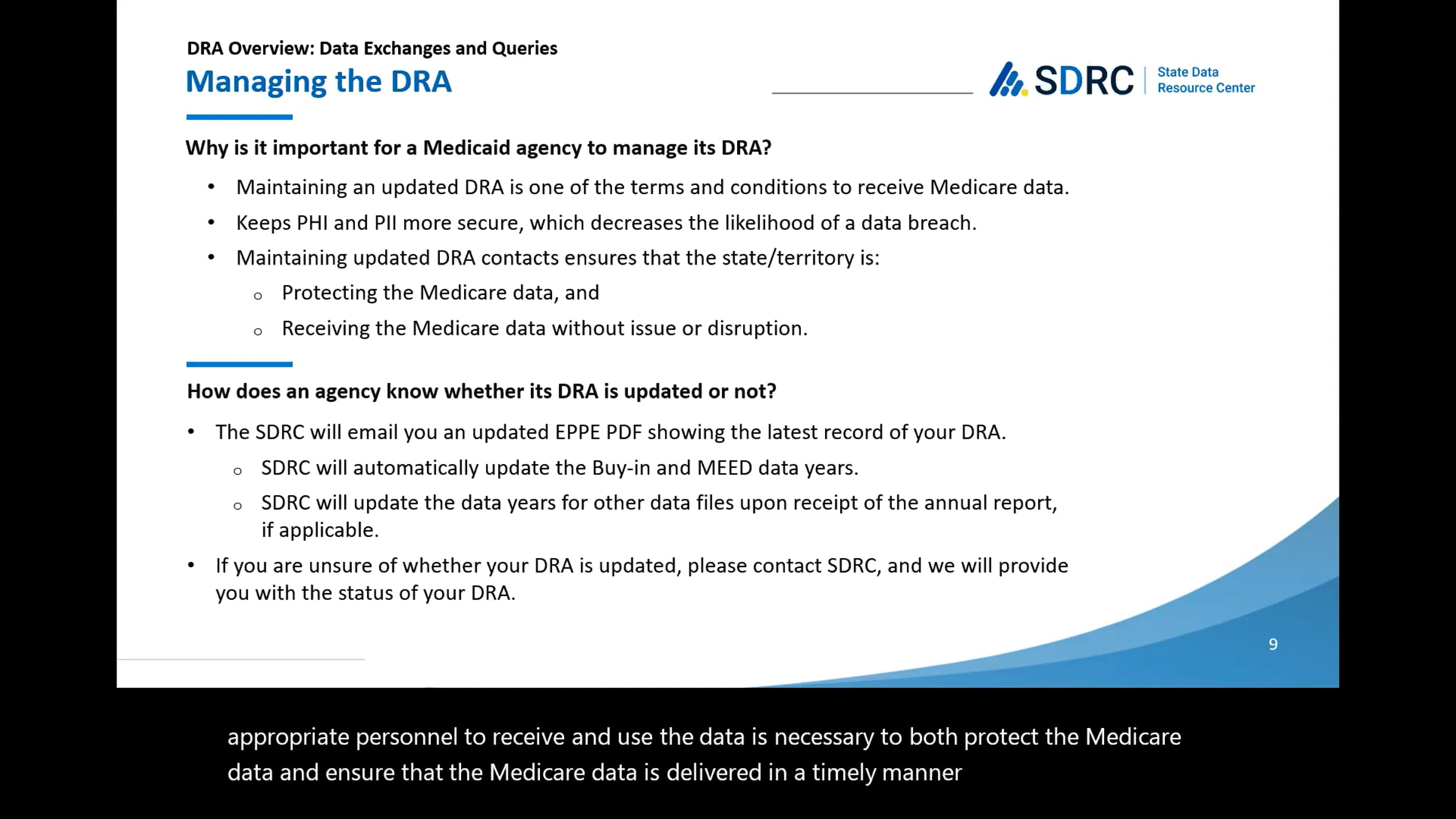 Data Exchanges Queries DRA Management Webinar Recording - Final ...