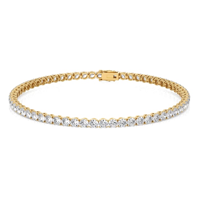 3.50 carat tennis bracelet in yellow gold with lab grown diamonds