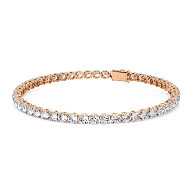 5.80 quilates pulsera rivièra en oro rojo con diamantes cultivados en laboratorio