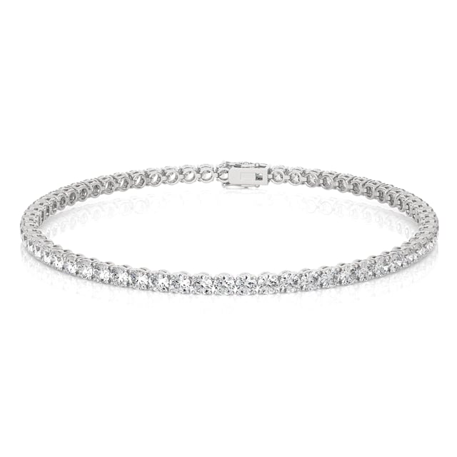 3.70 carat bracelet rivière en or blanc avec diamants synthétiques