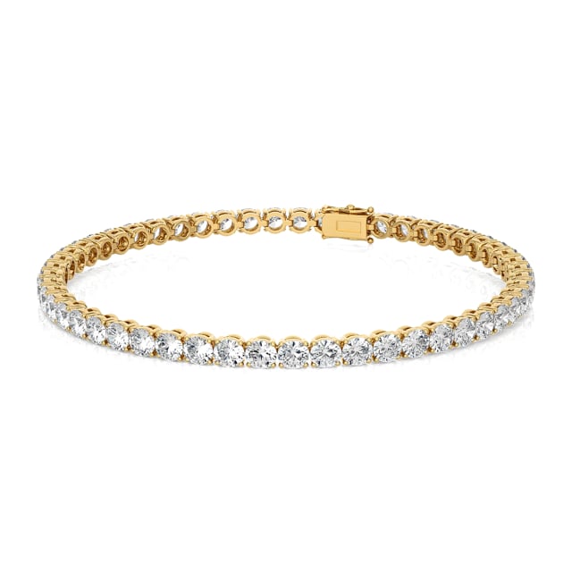 5.80 carat bracelet rivière en or jaune avec diamants synthétiques
