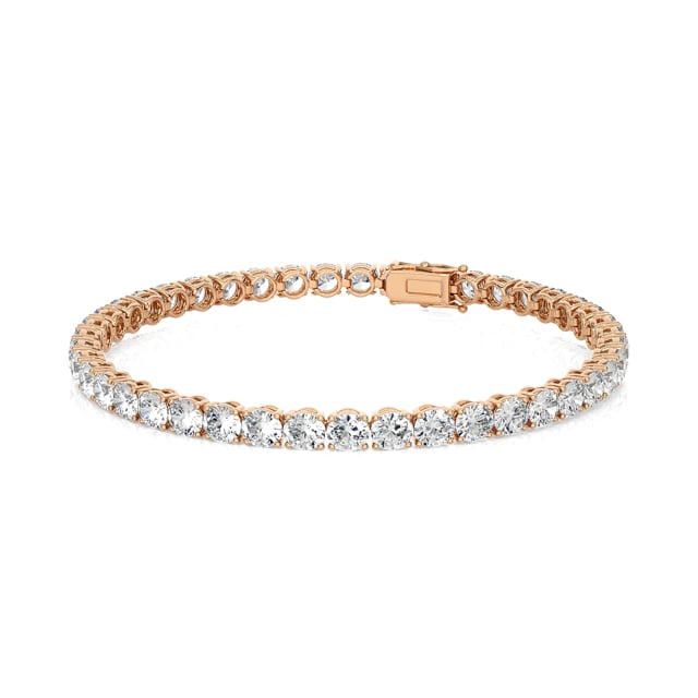 9.00 carat tennis bracelet in red gold with lab grown diamonds