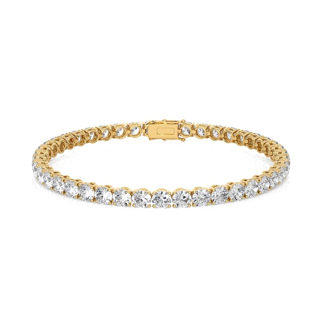 7.80 carat tennis bracelet in yellow gold with lab grown diamonds