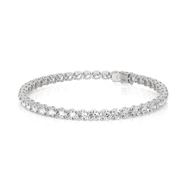 7.80 carat tennis bracelet in white gold with lab grown diamonds