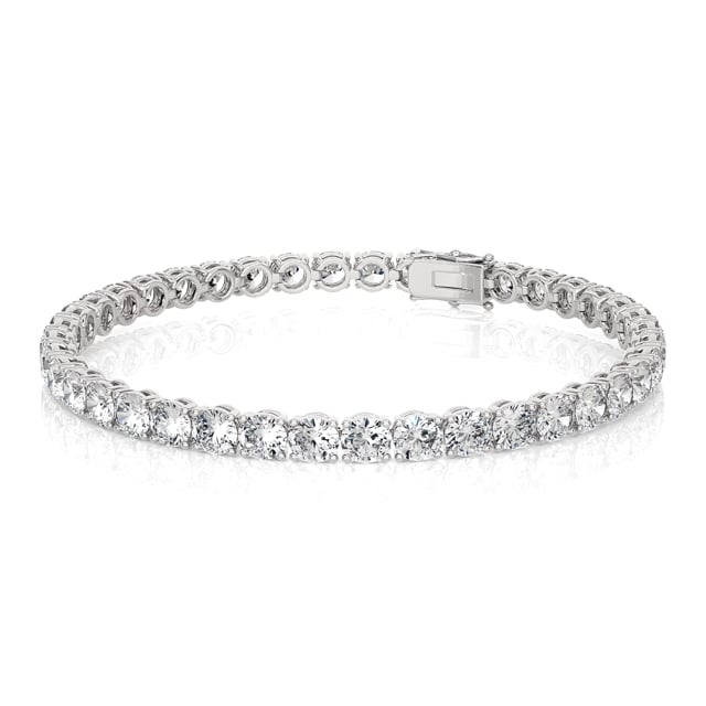 11.10 carat tennis bracelet in white gold with lab grown diamonds