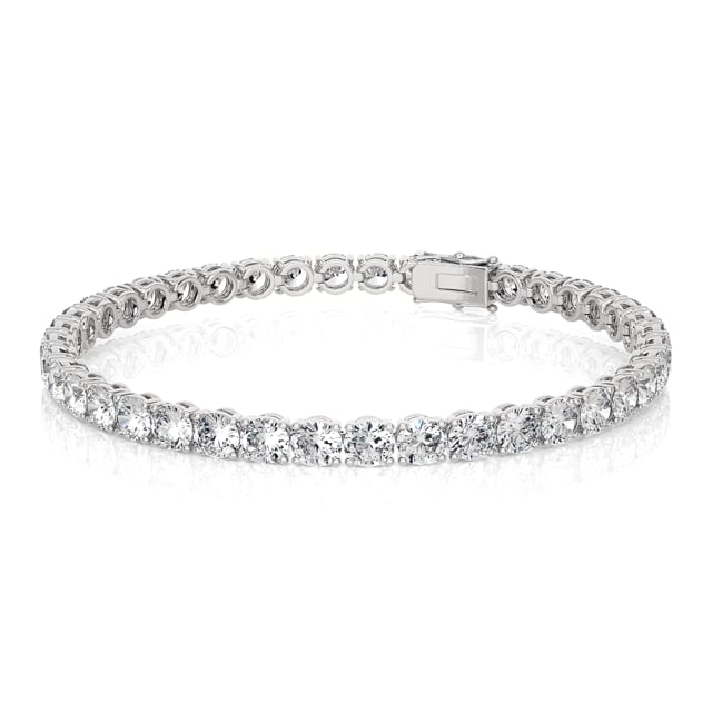 10.50 carat bracelet rivière en or blanc avec diamants synthétiques