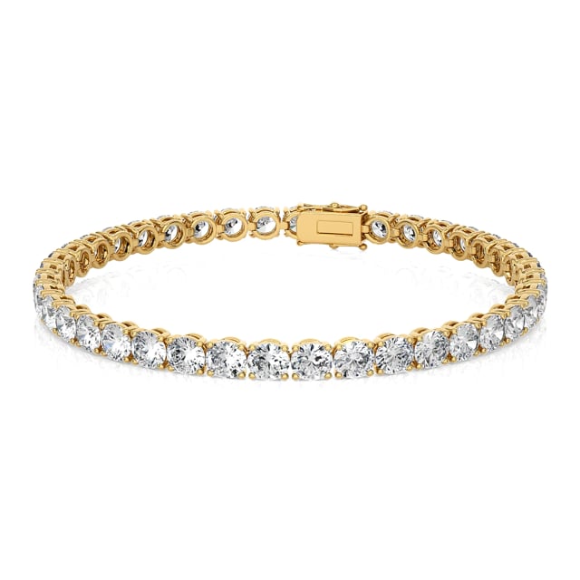 10.50 carat bracelet rivière en or jaune avec diamants synthétiques