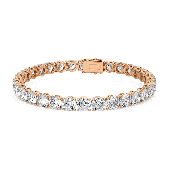 14.50 carat tennis bracelet in red gold with lab grown diamonds
