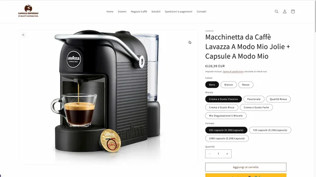 Macchinetta da Caffè Lavazza A Modo Mio Jolie + Capsule A Modo Mio – Capsula  Espresso